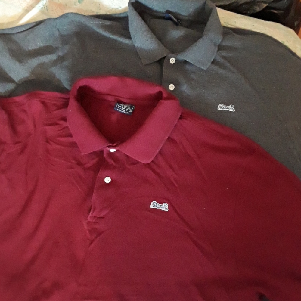 Lot of 2 Men's (Le TIGRE) Short Sleeve Polo Shirts